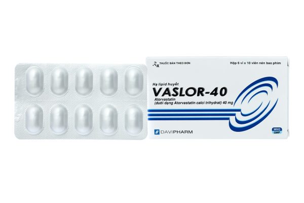 Vaslor-40 trị rối loạn mỡ máu (6 vỉ x 10 viên)