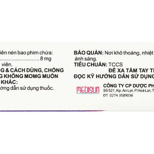 Vasmetine 8mg điều trị viêm mũi dị ứng, nổi mề đay mạn tính vô căn (3 vỉ x 10 viên)