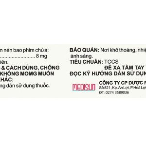 Vasmetine 8mg điều trị viêm mũi dị ứng, nổi mề đay mạn tính vô căn (3 vỉ x 10 viên)