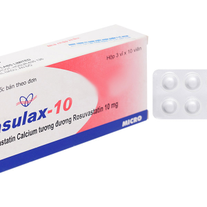 Vasulax-10 trị rối loạn mỡ máu (3 vỉ x 10 viên)