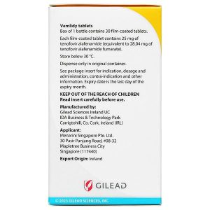 Vemlidy 25mg thuốc kháng virus, trị viêm gan B lọ 30 viên
