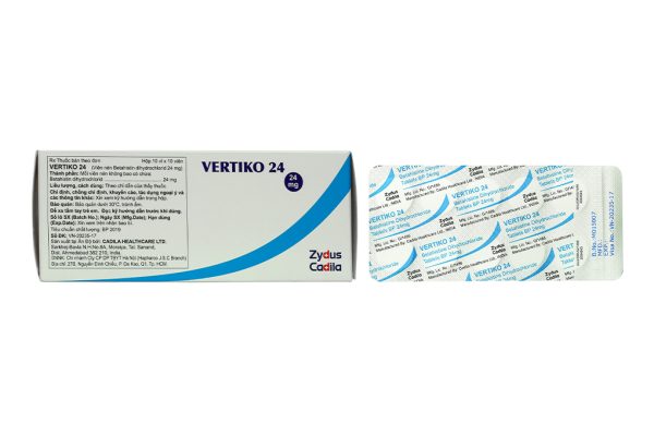 Vertiko 24 trị hội chứng Ménière như chóng mặt, suy giảm thính giác (10 vỉ x 10 viên)