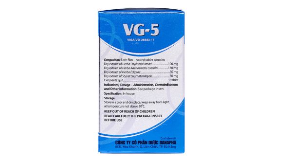 VG-5 hạ men gan, tăng cường chức năng gan, bổ gan lọ 40 viên