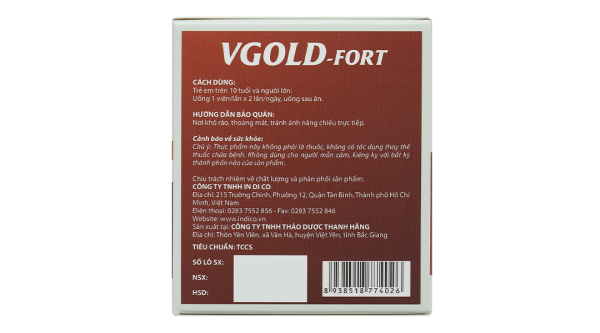 Vgold - Fort giúp tăng cường chức năng gan hộp 60 viên