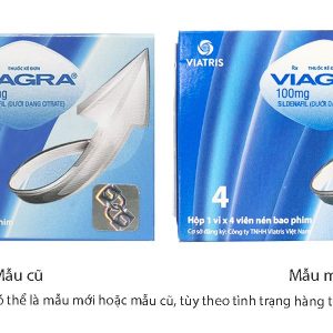 Viagra 100mg trị rối loạn cương dương (1 vỉ x 4 viên)