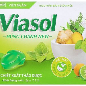 Viên ngậm Viasol Húng Chanh New hỗ trợ giảm ho, giảm đau họng hộp 100 viên