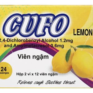 Viên ngậm Cufo Lemon hỗ trợ trị viêm họng, đau họng (2 vỉ x 12 viên)