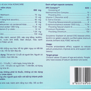Acnacare hỗ trợ giảm mụn, viêm tuyến bã nhờn hộp 30 viên
