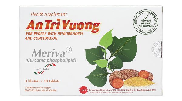 An Trĩ Vương hỗ trợ giảm trĩ hộp 30 viên