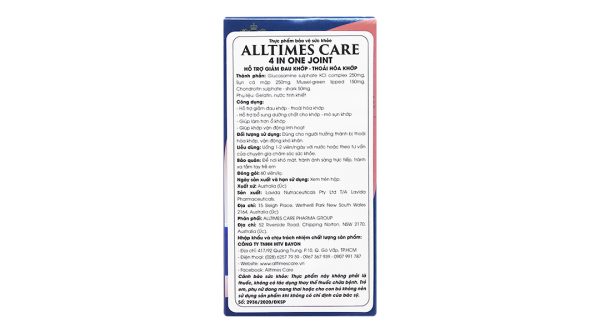 Alltimes Care 4 In One Joint giảm đau khớp, thoái hóa khớp chai 60 viên