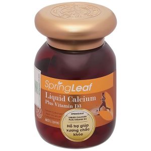 SpringLeaf Liquid Calcium Plus Vitamin D3 bổ sung canxi, vitamin D3 lọ 60 viên