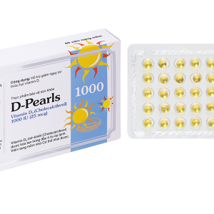 D-Pearls Vitamin D3 1000IU giúp bổ sung vitamin D hộp 80 viên
