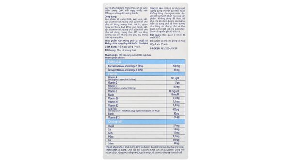 Elevit DHA Pregnancy bổ sung vitamin và khoáng chất cho mẹ bầu hộp 30 viên