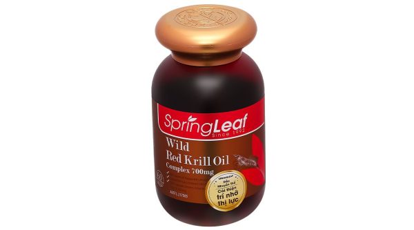 SpringLeaf Wild Red Krill Oil Complex 700mg giúp cải thiện trí nhớ, thị lực lọ 60 viên