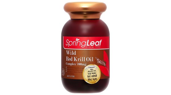 SpringLeaf Wild Red Krill Oil Complex 700mg giúp cải thiện trí nhớ, thị lực lọ 60 viên