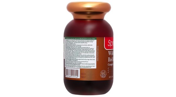 SpringLeaf Wild Red Krill Oil Complex 700mg giúp cải thiện trí nhớ, thị lực lọ 60 viên