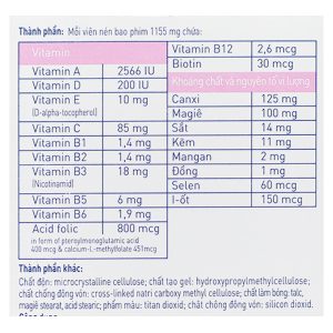 Elevit bổ sung vitamin cho phụ nữ mang thai hộp 30 viên