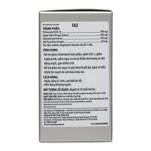 Faz điều hòa mỡ máu, hỗ trợ tim mạch chai 30 viên