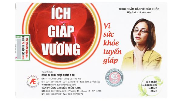 Ích Giáp Vương hỗ trợ giảm các triệu chứng tuyến giáp hộp 30 viên