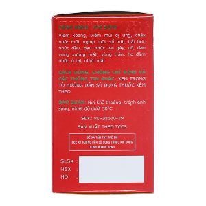 Nasalis trị viêm xoang, viêm mũi dị ứng, chảy nước mũi, hắt hơi lọ 60 viên