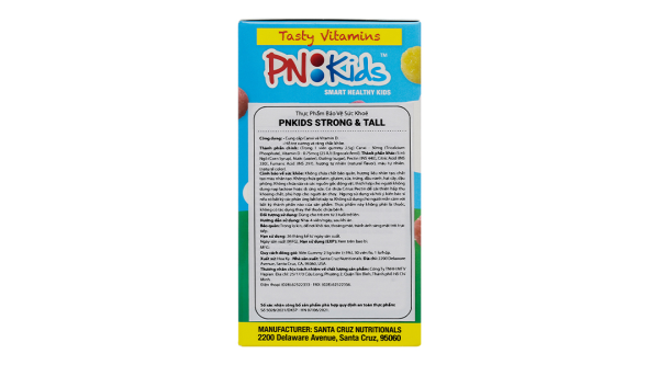 Kẹo dẻo PN Kids Strong & Tall bổ sung Canxi và Vitamin D hộp 30 viên