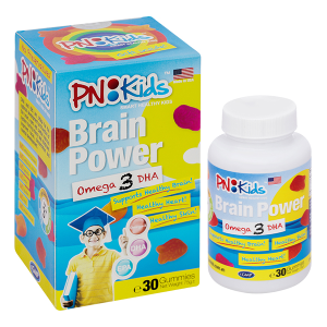 Viên nhai Dầu cá PN Kids Brain Power Omega 3 DHA bổ não lọ 30 viên