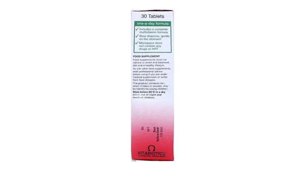Vitabiotics Menopace Tablets hỗ trợ cân bằng nội tiết tố hộp 30 viên