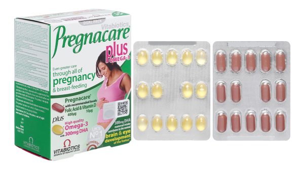 Vitabiotics Pregnacare Plus Omega 3 bổ sung vitamin & khoáng chất cho bà bầu hộp 56 viên