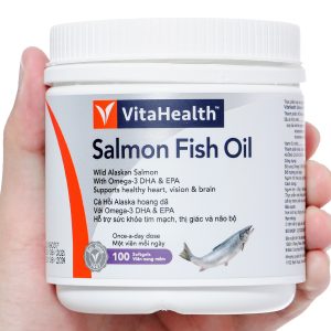 Dầu cá VitaHealth Salmon Fish Oil bổ sung omega 3, ngừa xơ vữa động mạch hộp 100 viên
