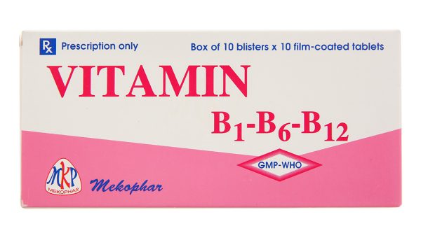 Vitamin B1-B6-B12 Mekophar trị rối loạn thần kinh, đau nhức (10 vỉ x 10 viên)