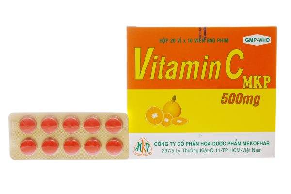 Vitamin C MKP 500mg trị thiếu vitamin C (20 vỉ x 10 viên)