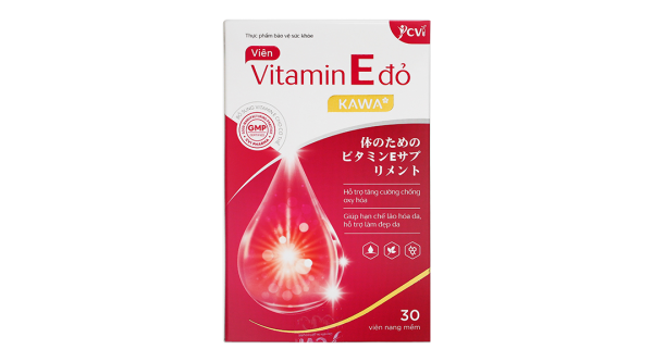 Vitamin E đỏ Kawa hạn chế lão hóa, làm đẹp da hộp 30 viên