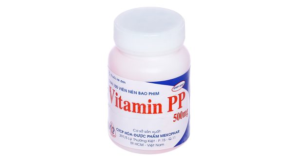 Vitamin PP Mekophar 500mg trị thiếu nicotinamide lọ 100 viên