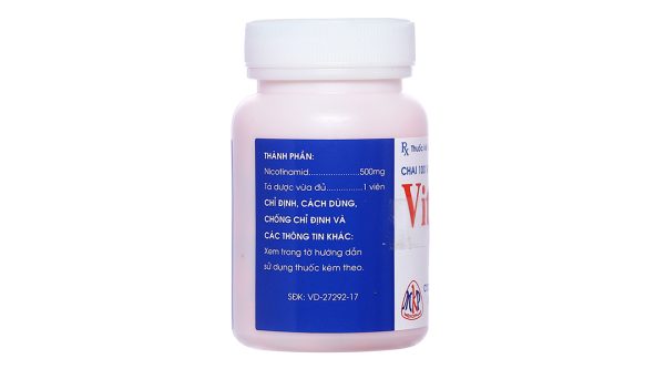 Vitamin PP Mekophar 500mg trị thiếu nicotinamide lọ 100 viên