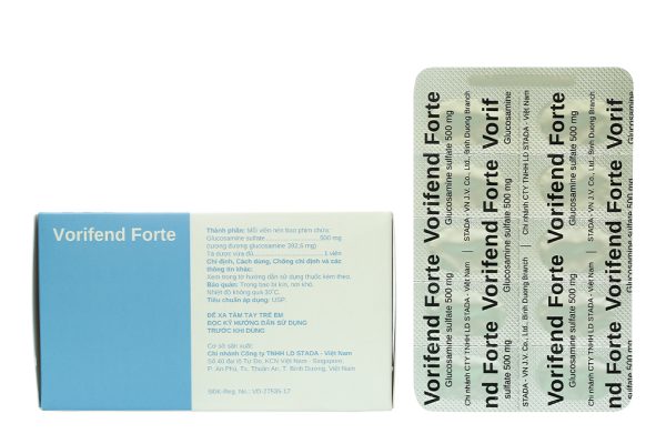 Vorifend Forte 500mg giảm triệu chứng thoái hóa khớp (6 vỉ x 10 viên)