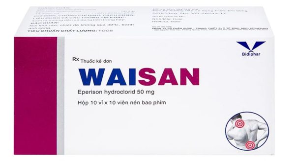 Waisan 50mg điều trị triệu chứng tăng trương lực cơ, co cứng cơ (10 vỉ x 10 viên)