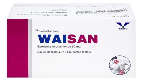 Waisan 50mg điều trị triệu chứng tăng trương lực cơ, co cứng cơ (10 vỉ x 10 viên)