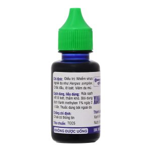 Dung dịch Xanh Methylen 1% HDpharma trị lở loét, viêm da mủ chai 20ml