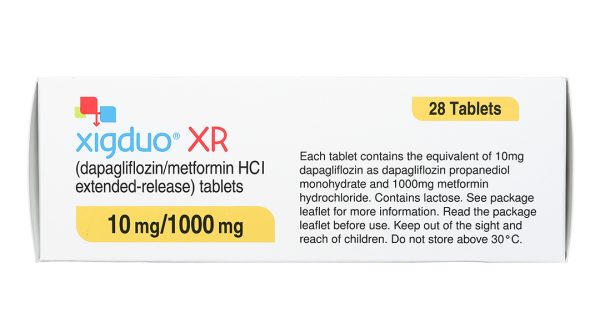 Xigduo XR 10mg/1000mg trị đái tháo đường tuýp 2 (4 vỉ x 7 viên)