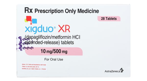 Xigduo XR 10mg/500mg trị đái tháo đường tuýp 2 (4 vỉ x 7 viên)