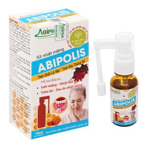Xịt nhiệt miệng Abipolis hỗ trợ giảm loét miệng, viêm lợi chai 15ml