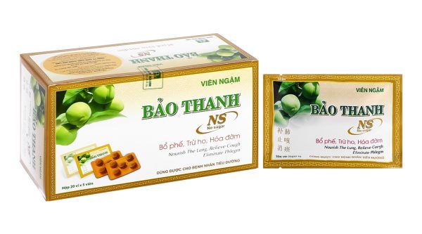 Viên ngậm Bảo Thanh không đường trị ho, bổ phế (20 vỉ x 5 viên)