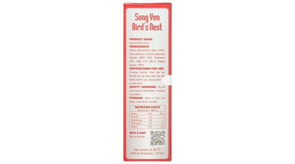 Nước yến đường ăn kiêng Isomalt Song Yến hộp 6 lọ x 70ml