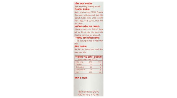 Nước yến đường ăn kiêng Isomalt Song Yến hộp 6 lọ x 70ml