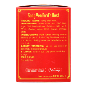 Nước Yến nguyên chất Song Yến hũ 70ml