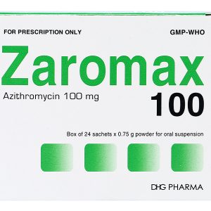 Bột pha hỗn dịch uống Zaromax 100 trị nhiễm khuẩn (24 gói x 0.75g)