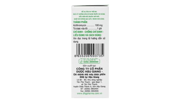 Bột pha hỗn dịch uống Zaromax 100 trị nhiễm khuẩn (24 gói x 0.75g)