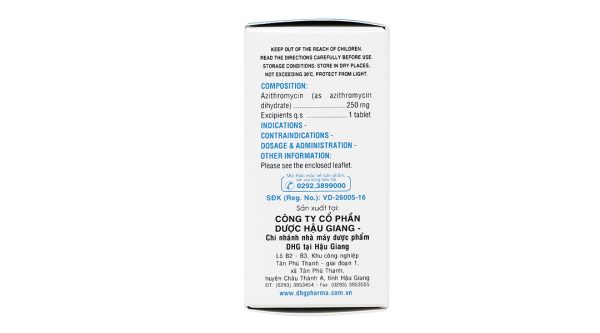 Zaromax 250 trị nhiễm khuẩn (10 vỉ x 6 viên)