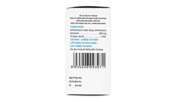 Zaromax 250 trị nhiễm khuẩn (10 vỉ x 6 viên)