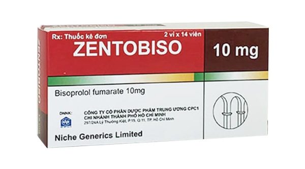 Zentobiso 10mg trị suy tim mãn tính ổn định (2 vỉ x 14 viên)